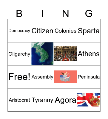Ancient Greece Bingo Card