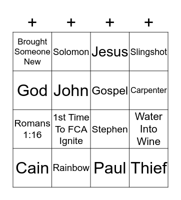 Bible Bingo Card