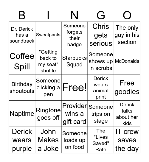 Annual Meeting Bingo Card