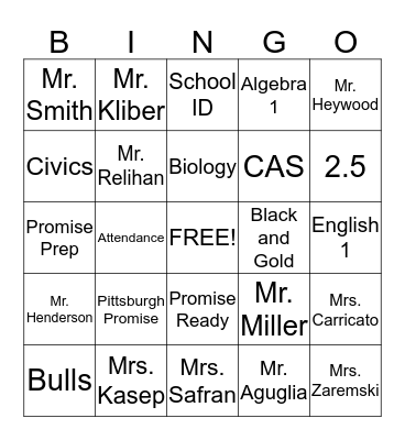 Brashear Bingo Card