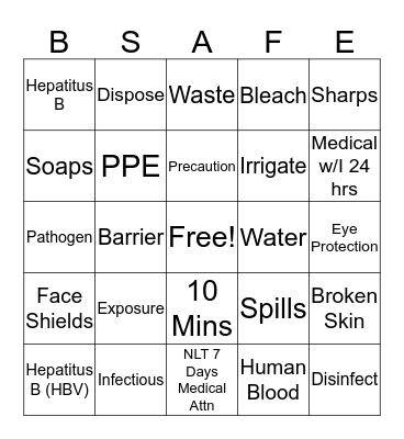 SAFETY BINGO Card