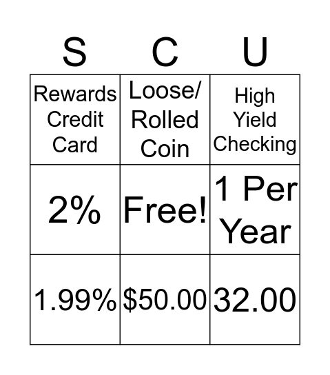 Sound CU Bingo Card