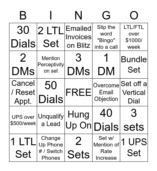 EARLY FRI-YAY Bingo Card
