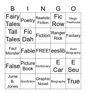 Library Facts Bingo Card