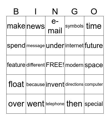 Sight Words Bingo Card