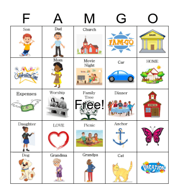 Family Bingo Card