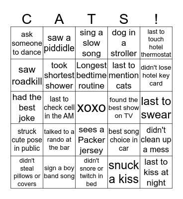 James & Megan's 1st Road Trip Bingo! Bingo Card