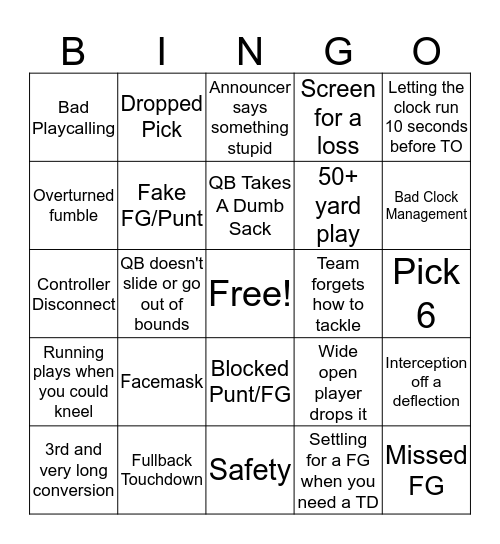 AGML Stream Bingo Card