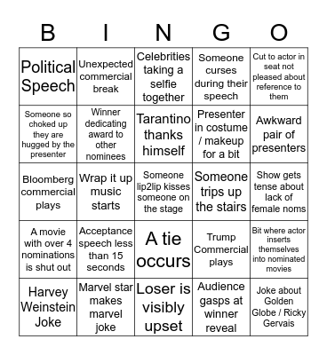 Oscar Bingo Card