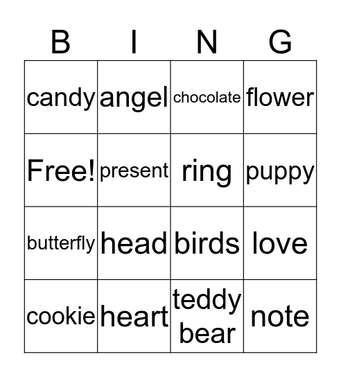 Valentinus Testinus Bingo Card