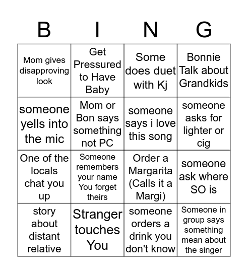 Bar Bing Bingo Card