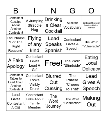 Peter's Season Week 6 Bingo Card