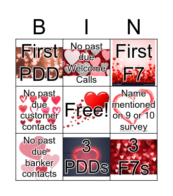 Valentine's Day Bingo Card