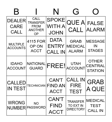 AVANTGUARD INBOUND Bingo Card