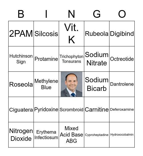 Rapid Toxicology Bingo Card