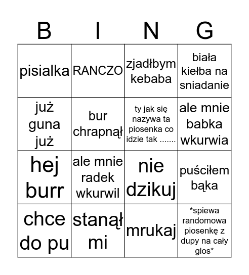 daily bura Bingo Card