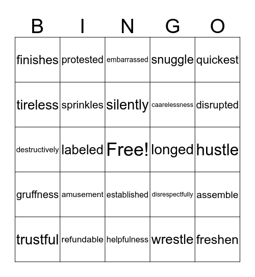 wilson book 6 Bingo Card