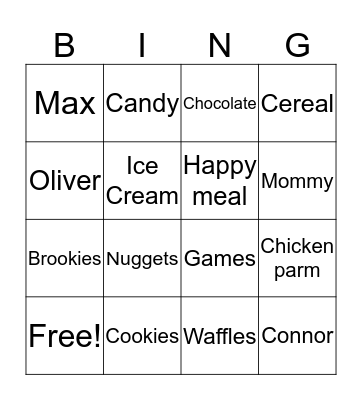 Schumacher Bingo Card