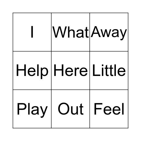 High Frequency Words Bingo 2! Bingo Card