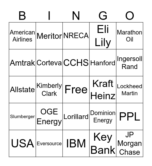 Client Bingo Card