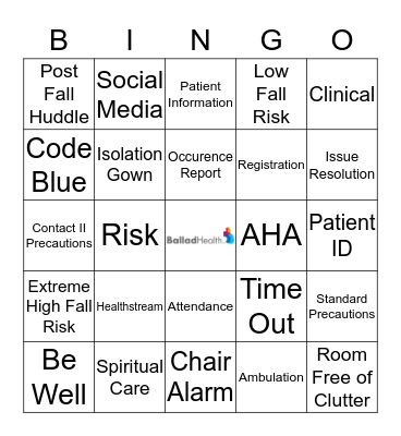 Ballad Bingo Card