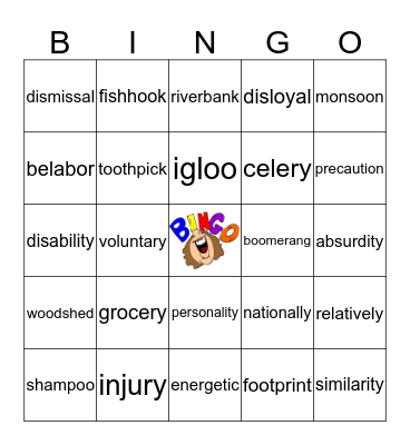REWARDS #11 Bingo Card