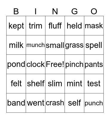 Blends Bingo Card