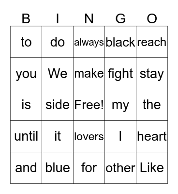 alphabet Bingo Card