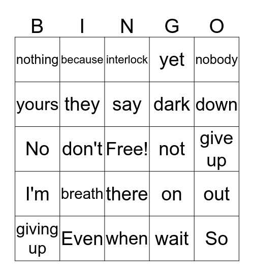 alphabet Bingo Card