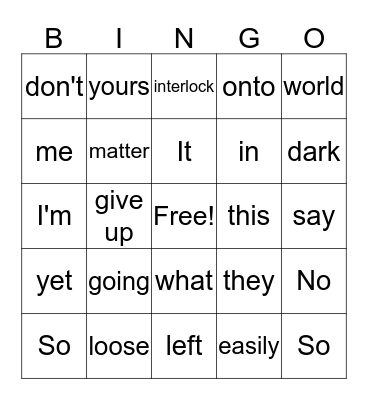 alphabet Bingo Card