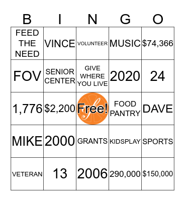 CFO GALA BINGO Card