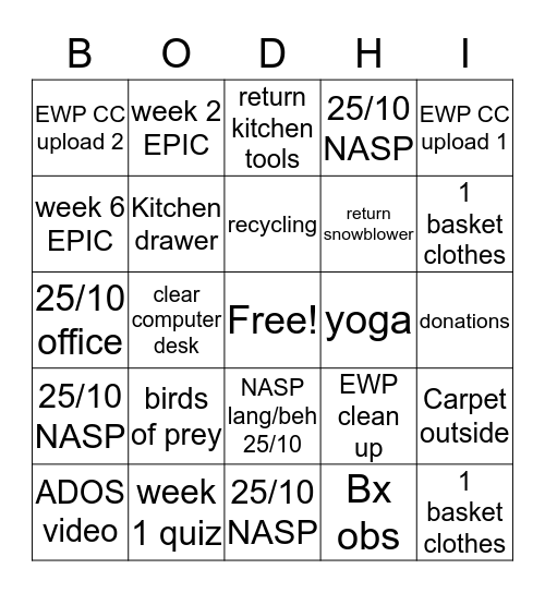 Board 2 Bingo Card