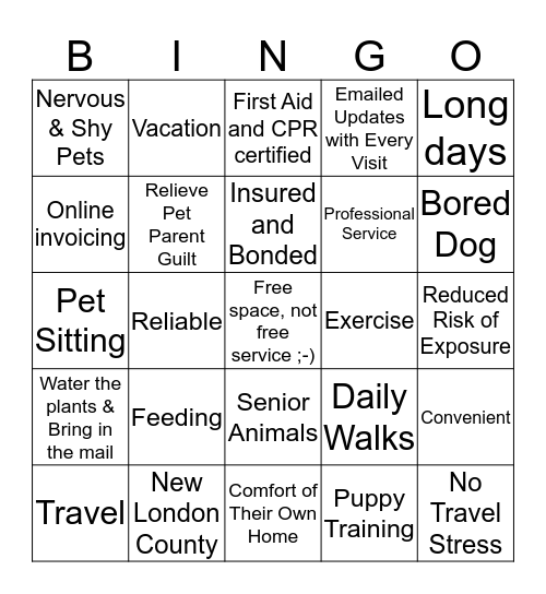 Barks and Recreation Bingo Card