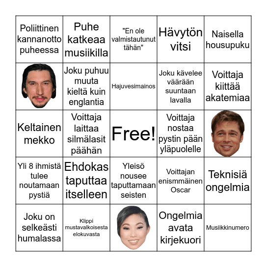 Oscarbingo 2020 Bingo Card