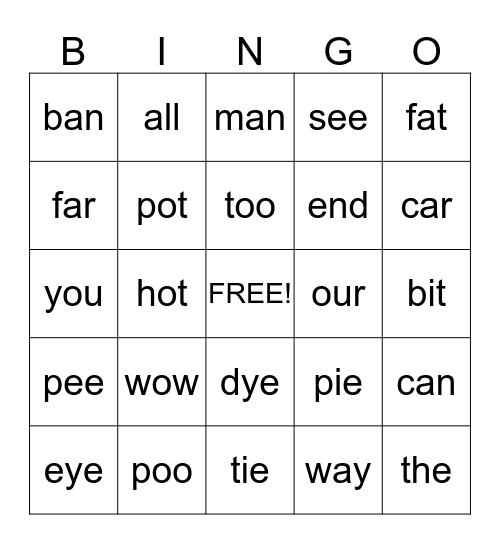 Chocolate Chip Bingo! Bingo Card