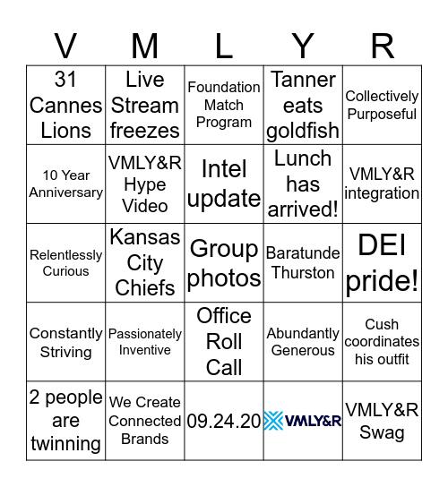 Annual Meeting 2020 Bingo Card