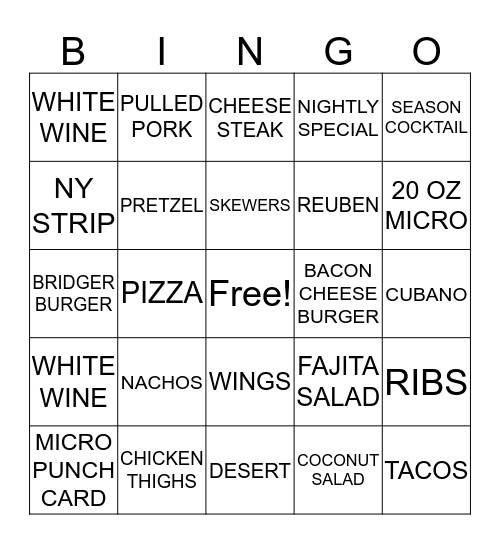 SMP Server Bingo Card