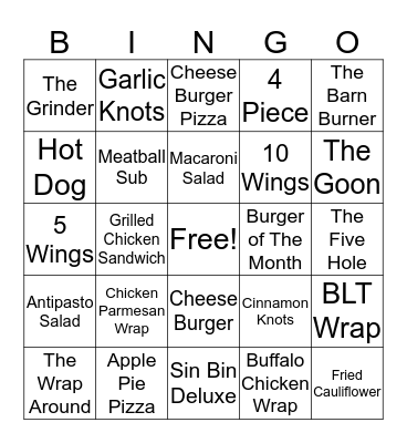 Hail Mary's- Friday Night! Bingo Card