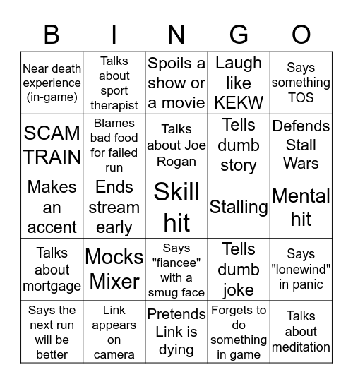 Hob Bingo Card Bingo Card