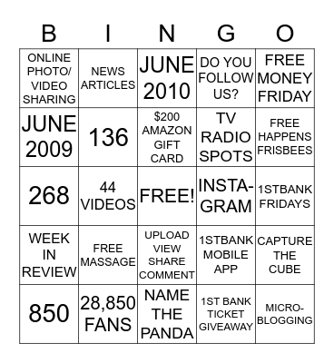 SOCIAL MEDIA Bingo Card