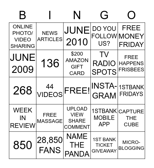 SOCIAL MEDIA Bingo Card