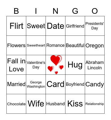 Presidents' Day & Valentine's Day Sign-O Bingo Card