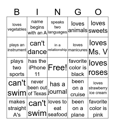 GALentine Bingo Card