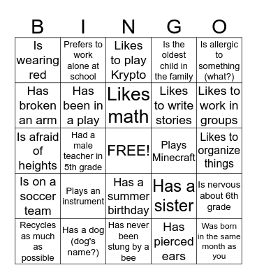 Find Someone Who... Bingo Card