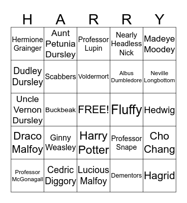 Harry Potter Bingo! Bingo Card