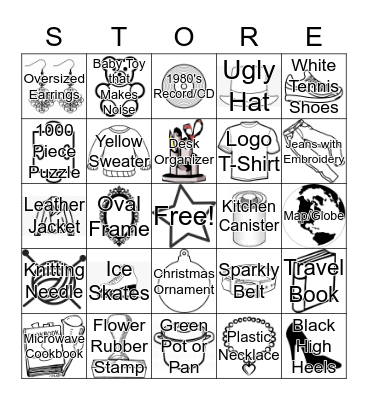 Thrift Store Bingo Card