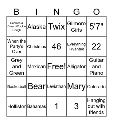 Birthday Bingo Card