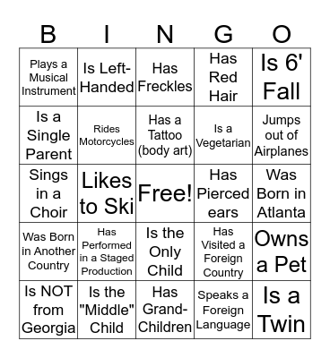 DeKalb County Mentors, Mentees & Friends Bingo Card