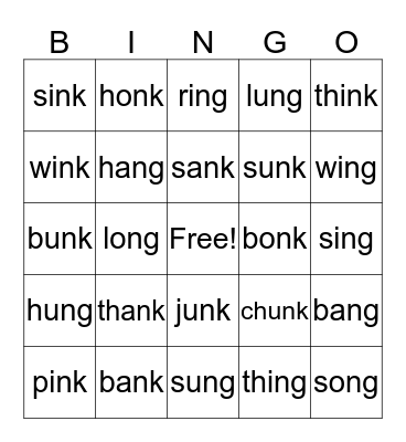 Glued Sounds Bingo Card