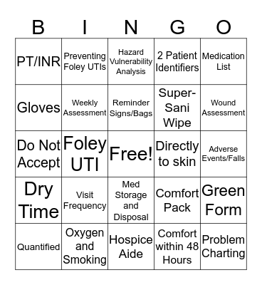 Joint Commission BINGO Card